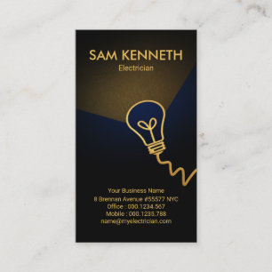 Faux Guld Bulb Flash Light Guld Electrical Visitkort