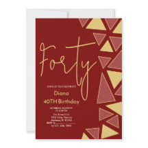 Faux Guld & burgundy Birthday-inbjudan