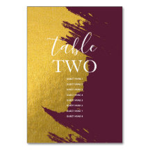 Faux Guld Burgundy, Monogram Bröllop Guest Namn