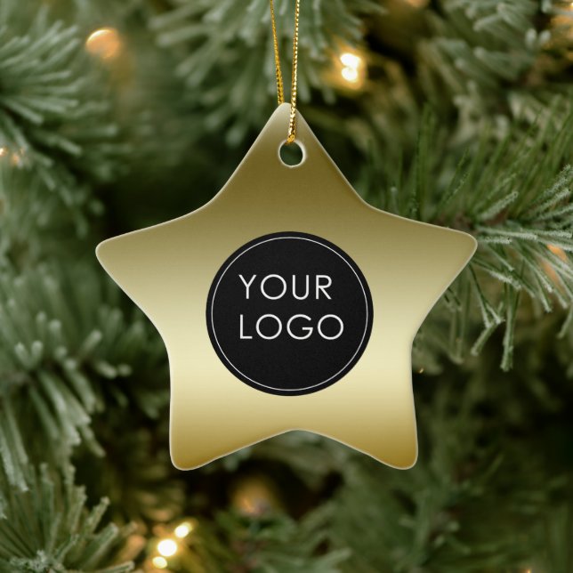 Faux Guld Business Company Logotyp Star Julgransprydnad Keramik (Träd)