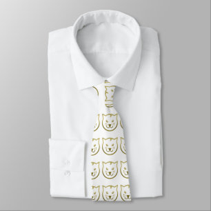 Faux Guld Cat Ansikte - Anpassningsbar, bakgrund f Slips