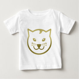 Faux Guld Cat Ansikte - Anpassningsbar, bakgrund f T-shirt