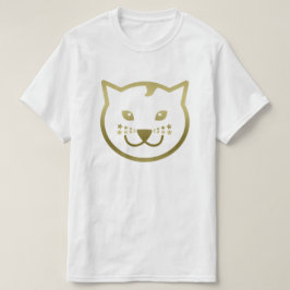 Faux Guld Cat Ansikte - Anpassningsbar, bakgrund f T-shirt