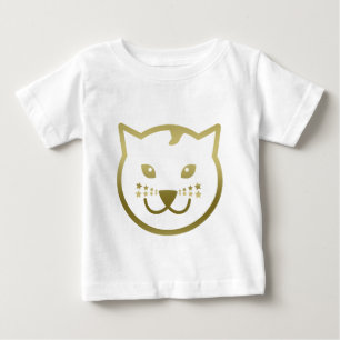 Faux Guld Cat Ansikte - Anpassningsbar, bakgrund f Tee