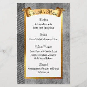 Faux guld catering, helgdag, julmiddag brevpapper