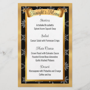 Faux guld catering, helgdag, julmiddag brevpapper