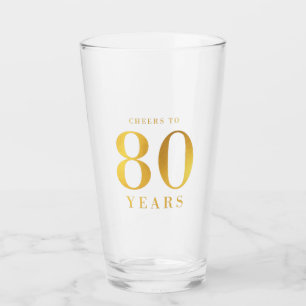 Faux Guld Cheers till 80 års födelsedag Glaskopp