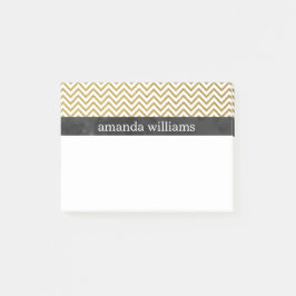 Faux Guld Chevron Rand Post-it Block