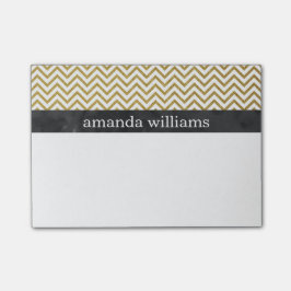 Faux Guld Chevron Rand Post-it Block