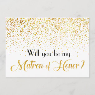 Faux Guld Confetti blir min hedersbetygelse Inbjudningar