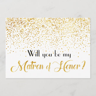 Faux Guld Confetti blir min hedersbetygelse Inbjudningar
