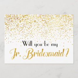 Faux Guld Confetti blir min Jr Bridesmaid. Inbjudningar