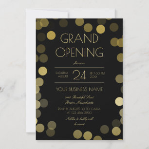 Faux Guld Confetti Business Grand Open Inbjudningar