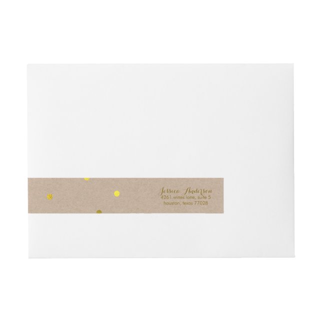 Faux Guld Confetti Dots Etikettband (Framsidan)