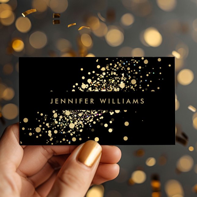 Faux Guld confetti Dots, händelseplanering, Stylis Visitkort (Skapare uppladdad)