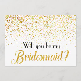 Faux Guld Confetti Dots.. "Jag är min bridesmaid Inbjudningar