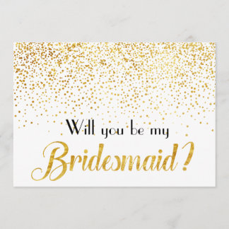 Faux Guld Confetti Dots.. "Jag är min bridesmaid Inbjudningar