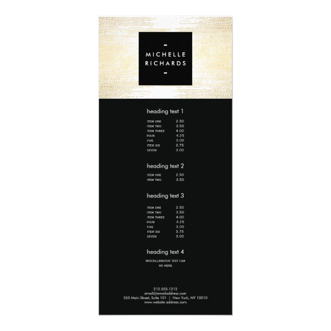 Faux Guld Confetti Dots Mönster Modern Reklamkort (Framsidan)