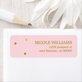 Faux Guld Confetti Dots Returadress Etikett