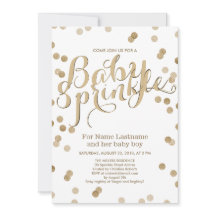 Faux Guld Confetti Modern Baby Sprinkle-inbjudan