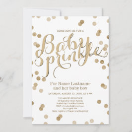 Faux Guld Confetti Modern Baby Sprinkle-inbjudan Inbjudningar