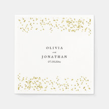 Faux Guld Confetti | Modern Bröllop Napkins