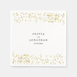 Faux Guld Confetti | Modern Bröllop Napkins Pappersservett