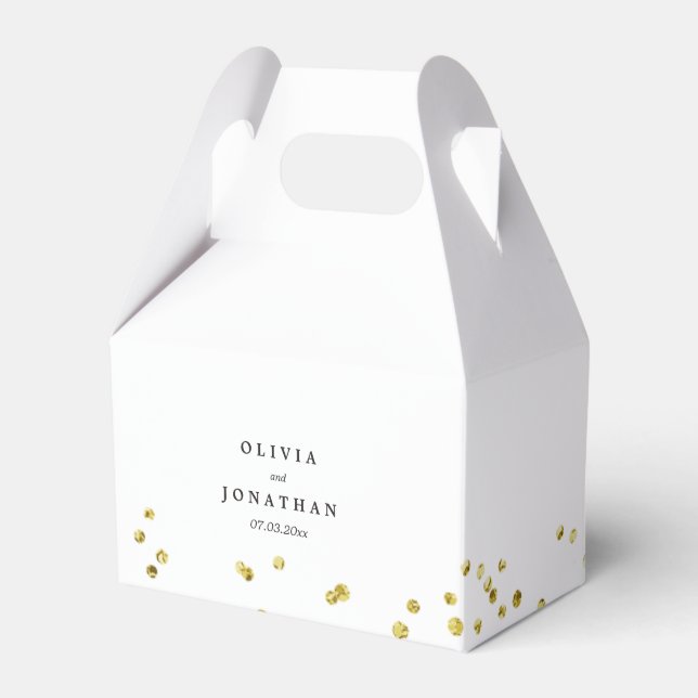 Faux Guld Confetti | Modern bröllopsfavoritruta Presentaskar (Framsidan Sidan)