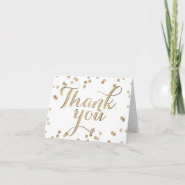 Faux Guld Confetti Modern Tackkort Card