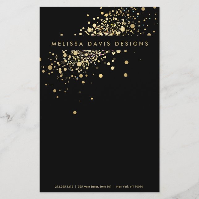 Faux Guld Confetti på Black Flyer (Framsidan)