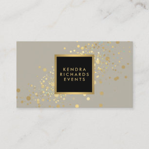 Faux Guld Confetti på det moderna Tan-Affärskortet Visitkort