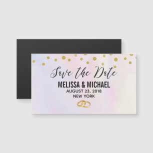 Faux Guld Confetti på Lila Watercolor Bröllop