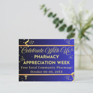 Faux Guld Confetti Pharmacy Apprecision Postcard Helg Vykort