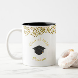 Faux Guld Confetti & Studentmössa klass 20xx Två-Tonad Mugg