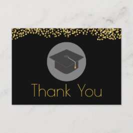 Faux Guld Confetti & Studentmössa Tack Kort