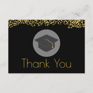Faux Guld Confetti & Studentmössa Tack Kort