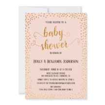 Faux Guld Confetti Typography Baby Shower