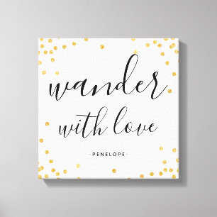 Faux Guld Confetti Wander med Kärlek Canvas