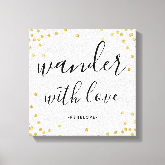 Faux Guld Confetti Wander med Kärlek Canvas (Framsida)