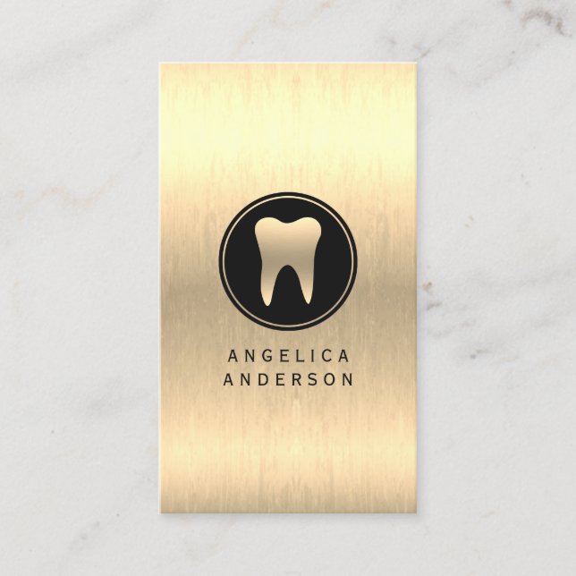 Faux Guld Dental Affärskort Visitkort (Framsida)