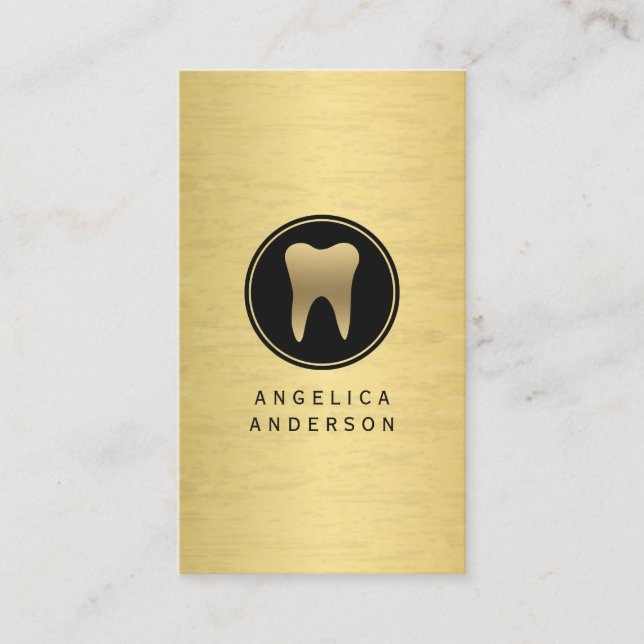 Faux Guld Dental Affärskort Visitkort (Framsida)
