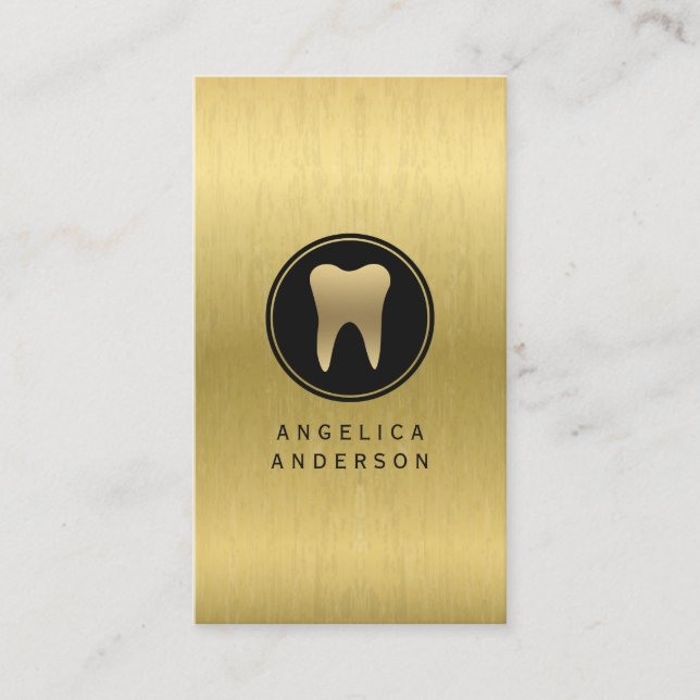 Faux Guld Dental Affärskort Visitkort (Framsida)