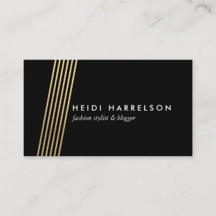 Faux Guld Diagonal Linjer High Mode Stylist Visitkort