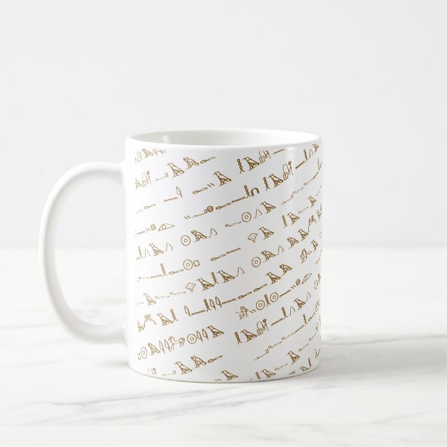 Faux Guld Egyptian Hieroglyphics adorated Kaffemugg (Vänster)