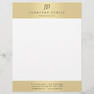 Faux Guld Elegant Monogram Modern Template Glamor Brevhuvud