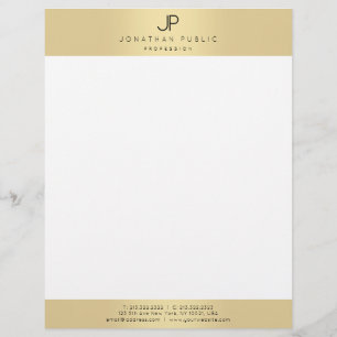 Faux Guld Elegant Monogram Template Glamous Brevhuvud