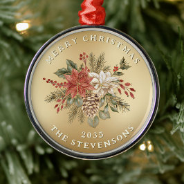 Faux Guld Elegant Poinsettia jul Julgransprydnad Metall