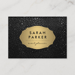 Faux Guld-etikett med Chic Metallic Dot Mönster Visitkort