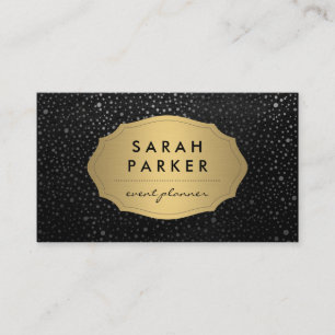 Faux Guld-etikett med Chic Metallic Dot Mönster Visitkort