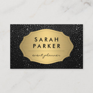 Faux Guld-etikett med Chic Metallic Dot Mönster Visitkort